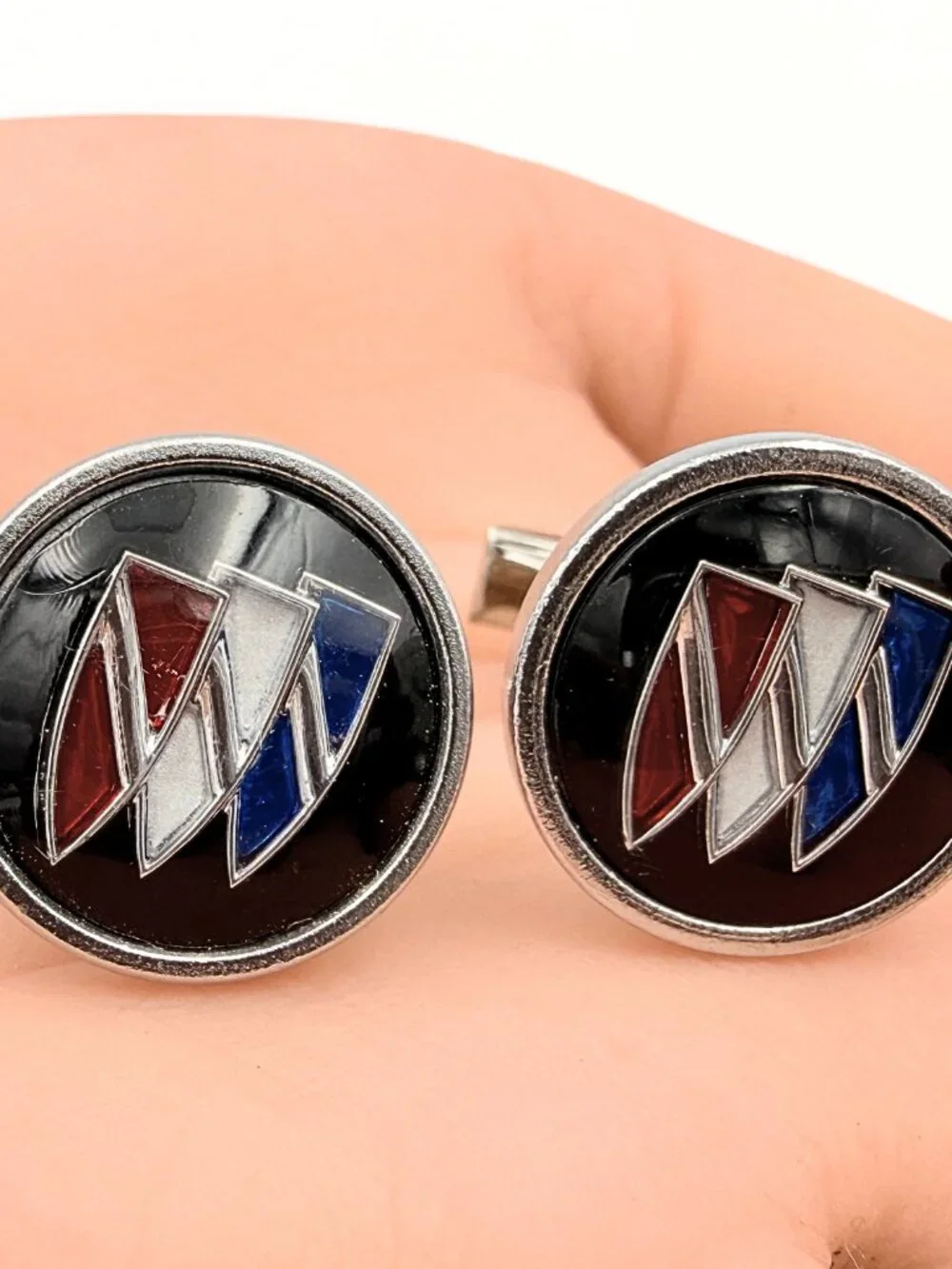 Amazing Buick Tri-Shield Logo Enamel Automotive Cufflinks